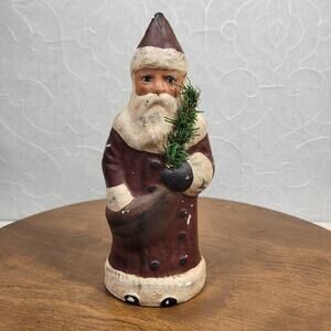 VINTAGE Santa Claus 10" Hand Painted Christmas Decor Lynda Williamson 1995
